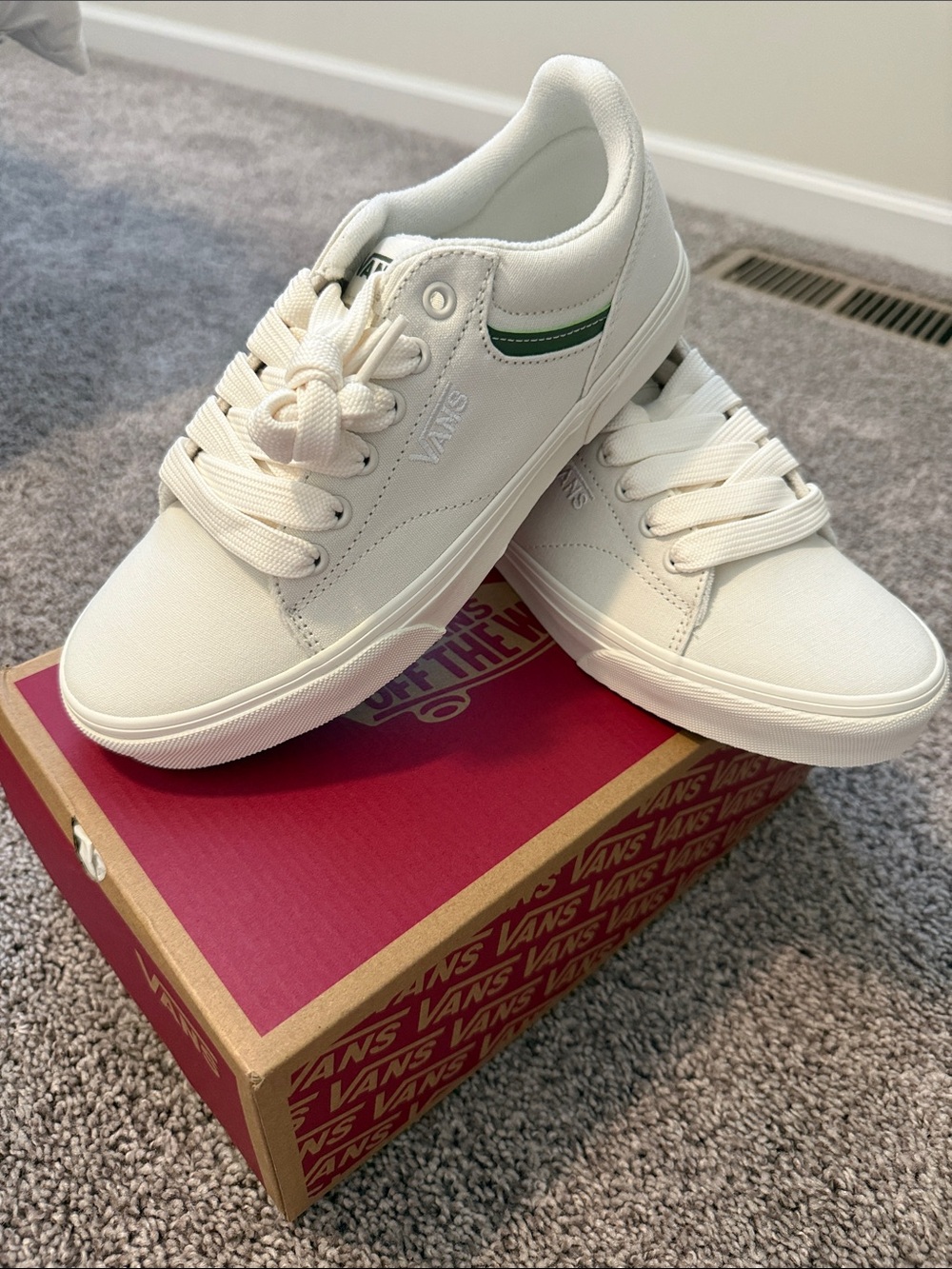 NEW- Vans White Canvas Sneakers